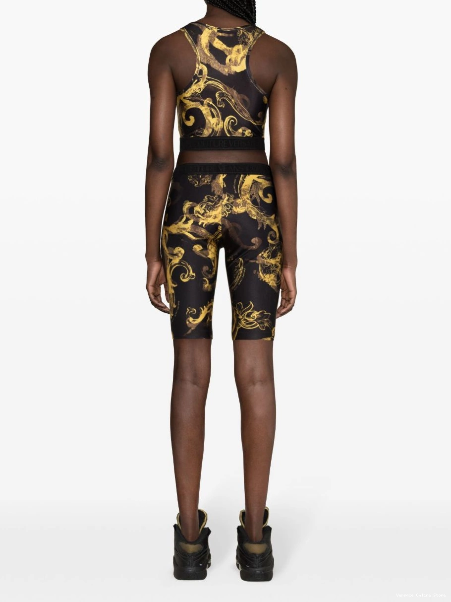 Affordable printed Jeans shorts Couture Women Baroque Versace Watercolour 0403